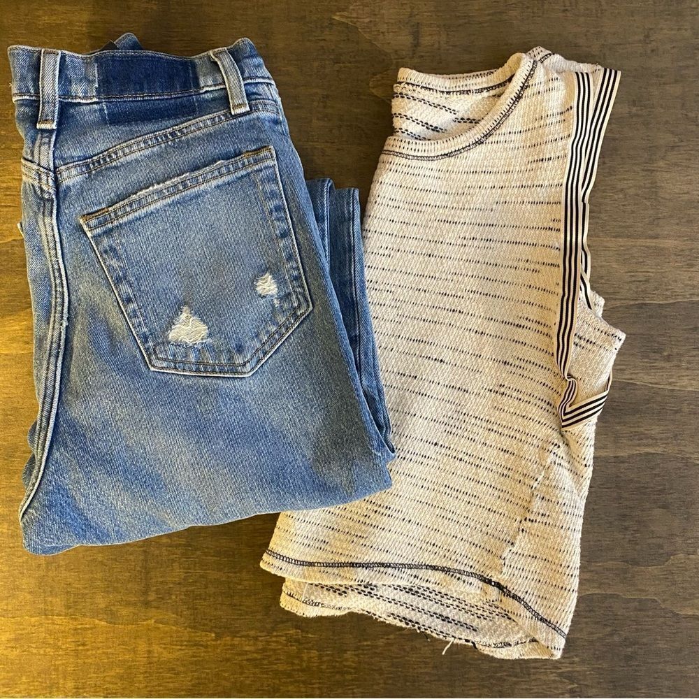 Splendid Heathered Cropped Woven Tank
